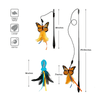 Gigwi FishYellow Butterfly with Flexible Rod Crinkle Paper Catnip and Bell Feather Teaser for Cats