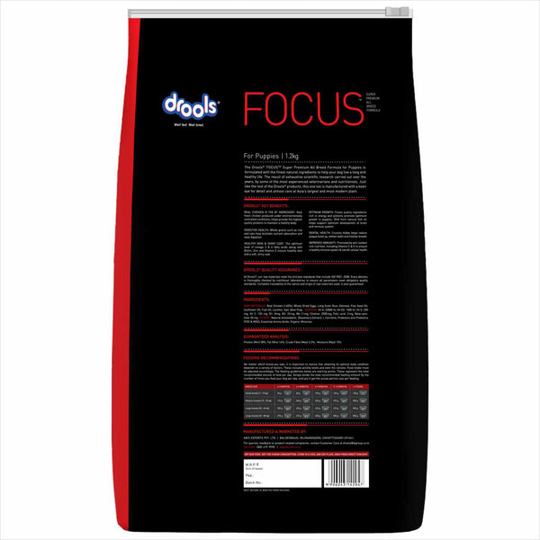 Drools Focus Super Premium Puppy Dry Food and Real Chicken & Chicken Liver Chunks in Gravy Puppy Wet Food Combo