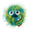 GiGwi Crazy Ball with Foam Rubber Ball and Squeaker Toy for Dogs (Green/Blue)