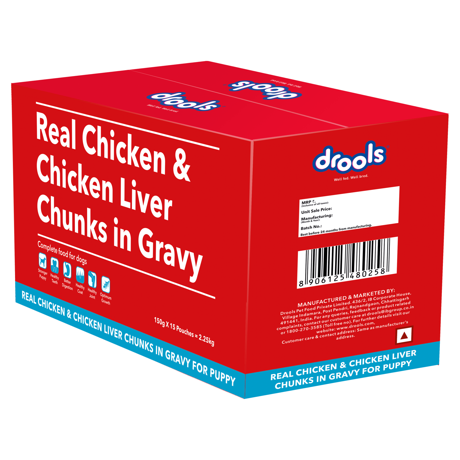 Drools Real Chicken & Chicken Liver Chunks in Gravy Puppy Wet Food