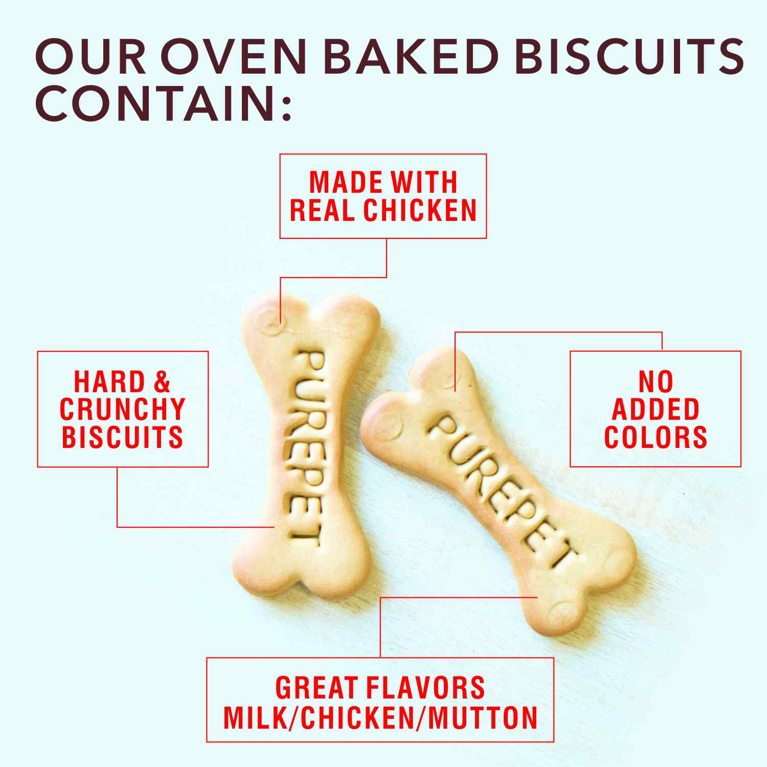 Purepet Mutton Flavour Real Chicken Biscuit Dog Treats (Limited Shelf Life) Dog Treats + Others Purepet