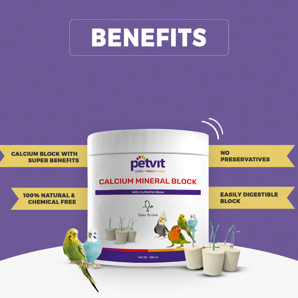 Petvit Calcium Mineral Block with Alfalfa Bird Food