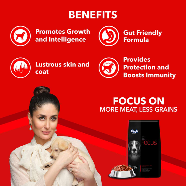 Drools Focus Super Puppy and Absolute Calcium Bone Jar Dog Dry Food Combo