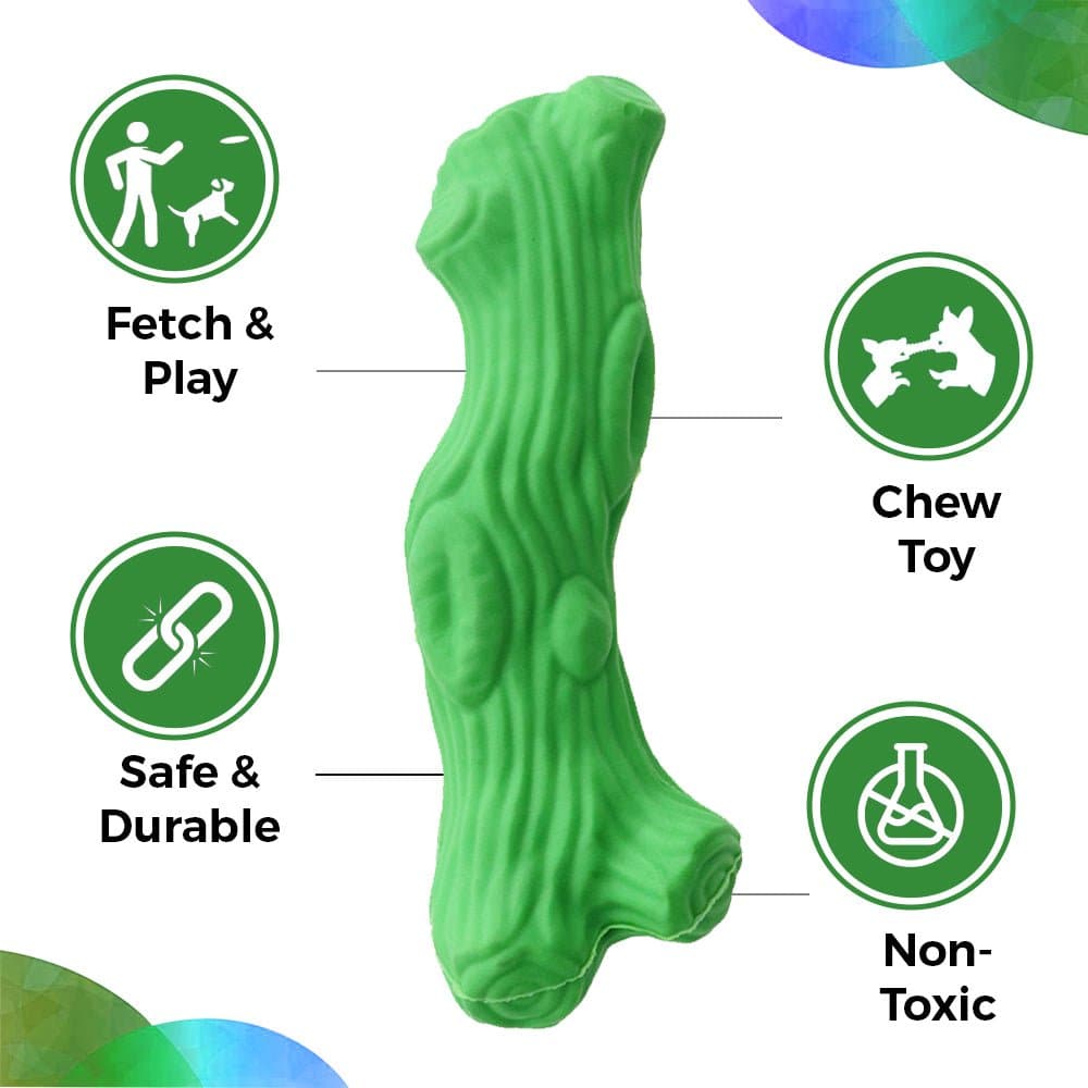 Goofy Tails Tree Trunk Chew Toys for Dogs (Green)