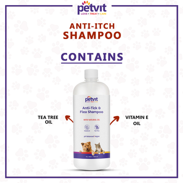 Petvit Anti Tick  Flea Larvae Lice Mosquito Shampoo for Dogs and Cats