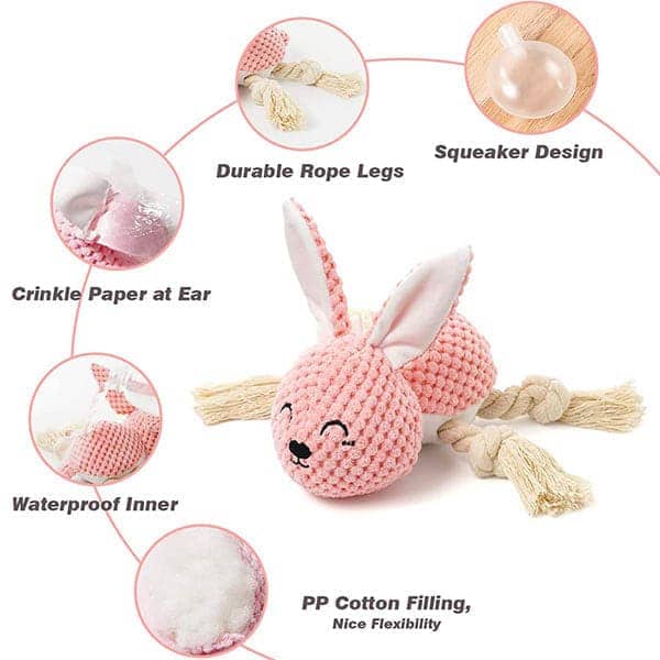 Pawsindia Sleepy Bunny Toy for Dogs
