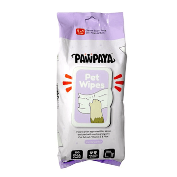 Pawpaya Vanilla Scented Wipes for Dogs and Cats