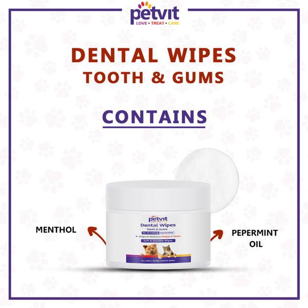 Petvit Dental Wipes for Dogs and Cats