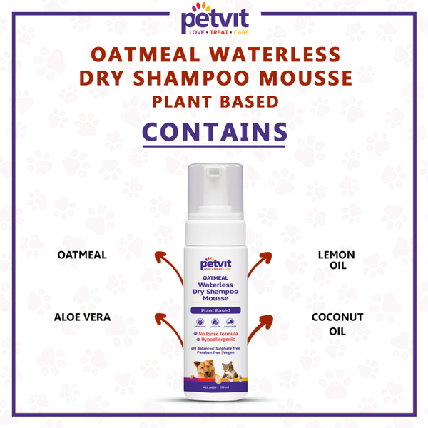 Petvit Oatmeal Waterless Shampoo for Dogs and Cats