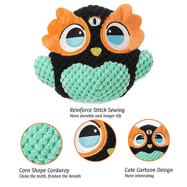 Pawsindia Witty the Owl Toy for Dogs | For Medium Chewers