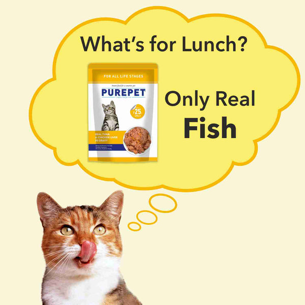 Purepet Real Tuna & Chicken Liver in Gravy Cat Wet Food