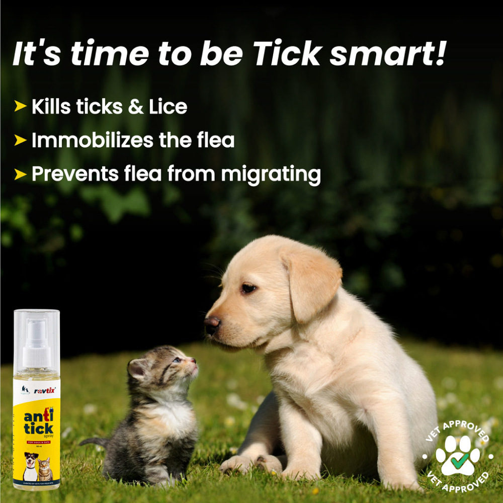 Wiggles Ravtix Anti Ticks Fleas Remover Spray for Dogs and Cats