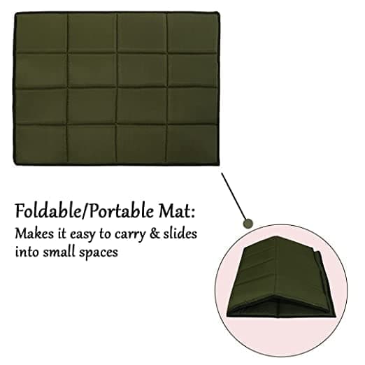 Hiputee Rectangular Shape Waterproof Polyester Fabric Flat Pad Bed for Dogs and Cats (Green)