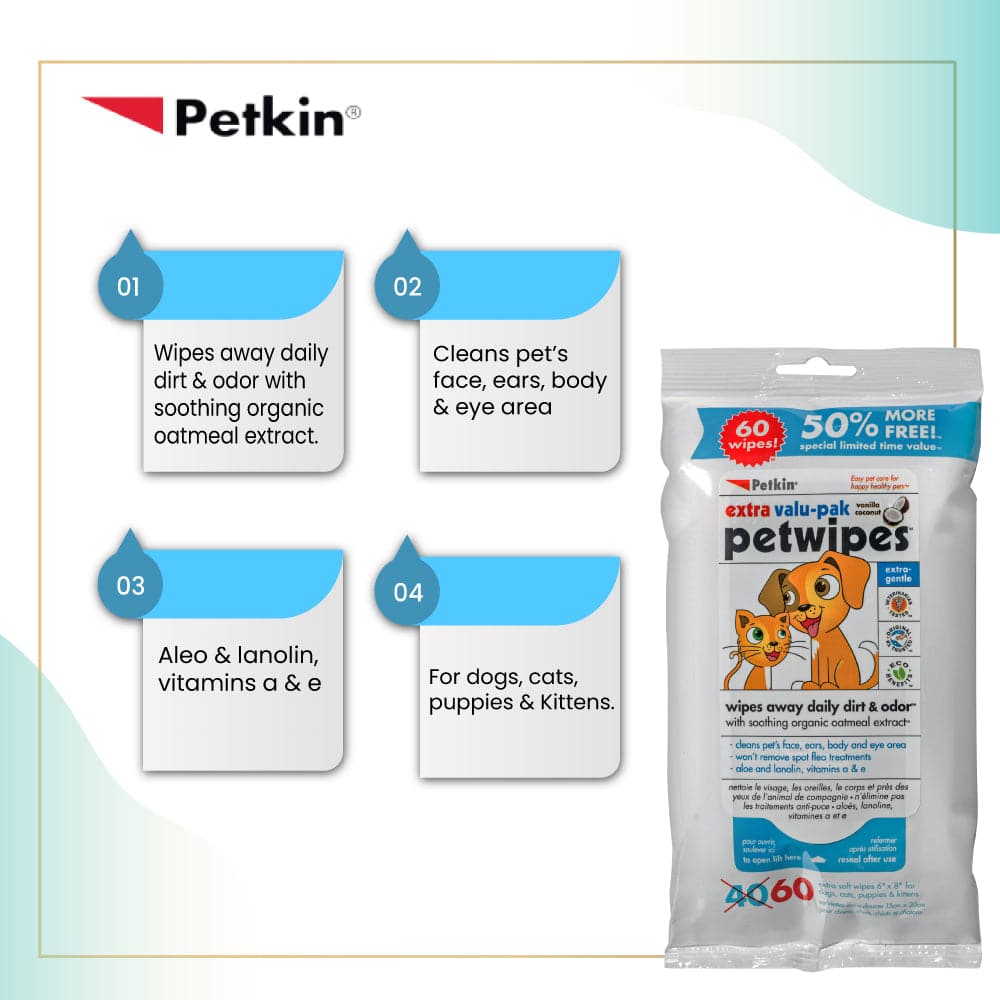 Petkin Petwipes for Dogs and Cats