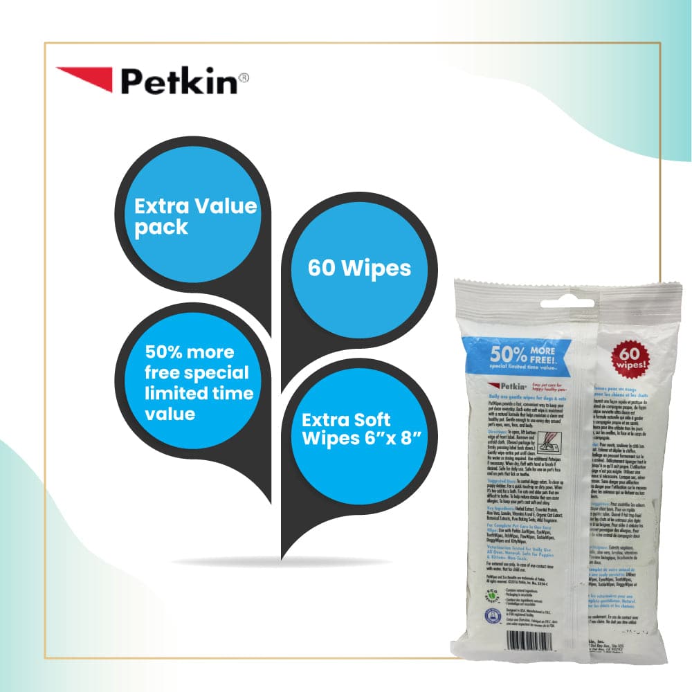 Petkin Petwipes for Dogs and Cats Both-Grooming Supplies Petkin