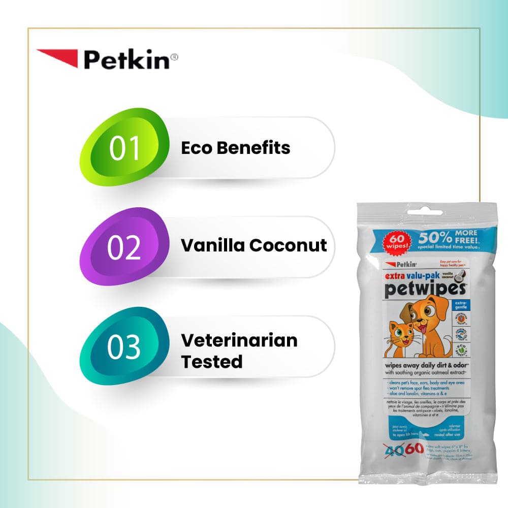 Petkin Petwipes for Dogs and Cats Both-Grooming Supplies Petkin