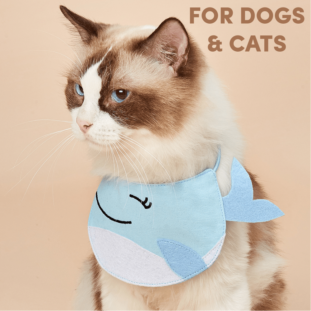 Barkbutler Fofos Cute Whale Bib for Pets