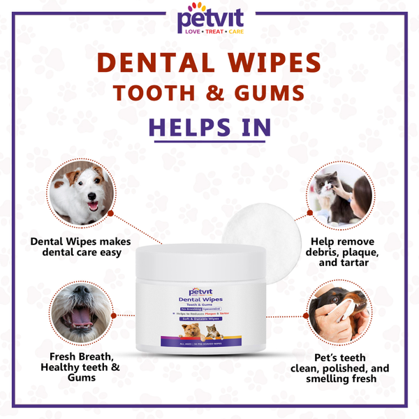 Petvit Dental Wipes for Dogs and Cats