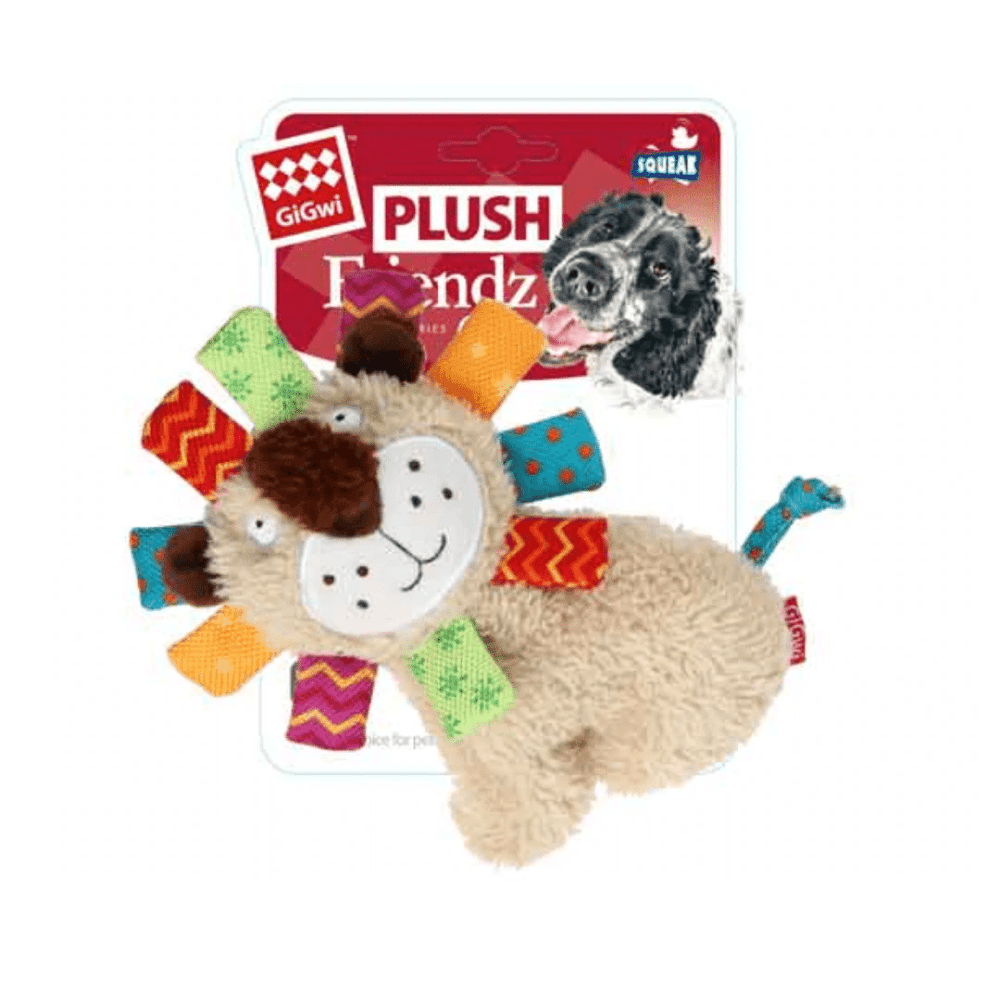 GiGwi Plush Friendz with Squeaker Lion Toy for Dogs