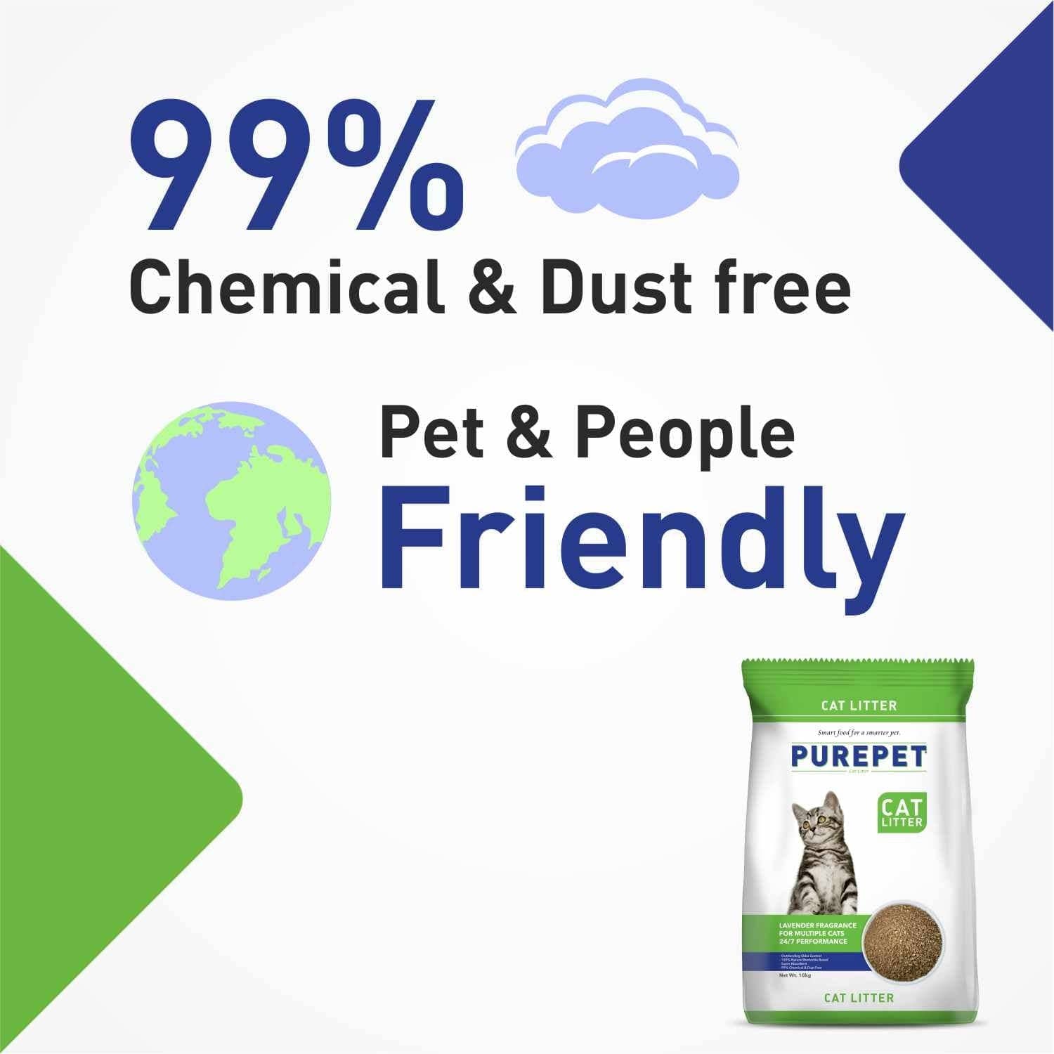 Purepet Lavender Scented and Petcrux Lavender & Lemon Scented Smart Clumping Cat Litter Combo (1+1) Cats-Litter Exclusive Combo