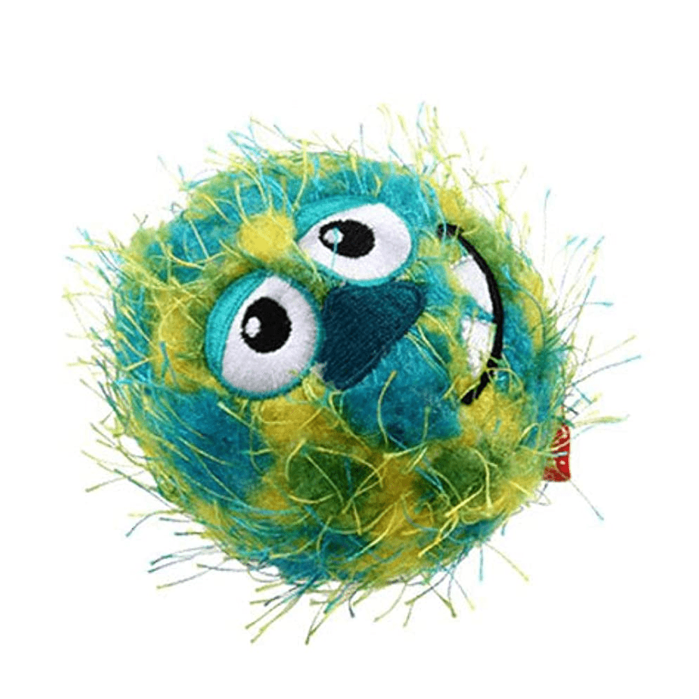 GiGwi Crazy Ball with Foam Rubber Ball and Squeaker Toy for Dogs (Green/Blue)