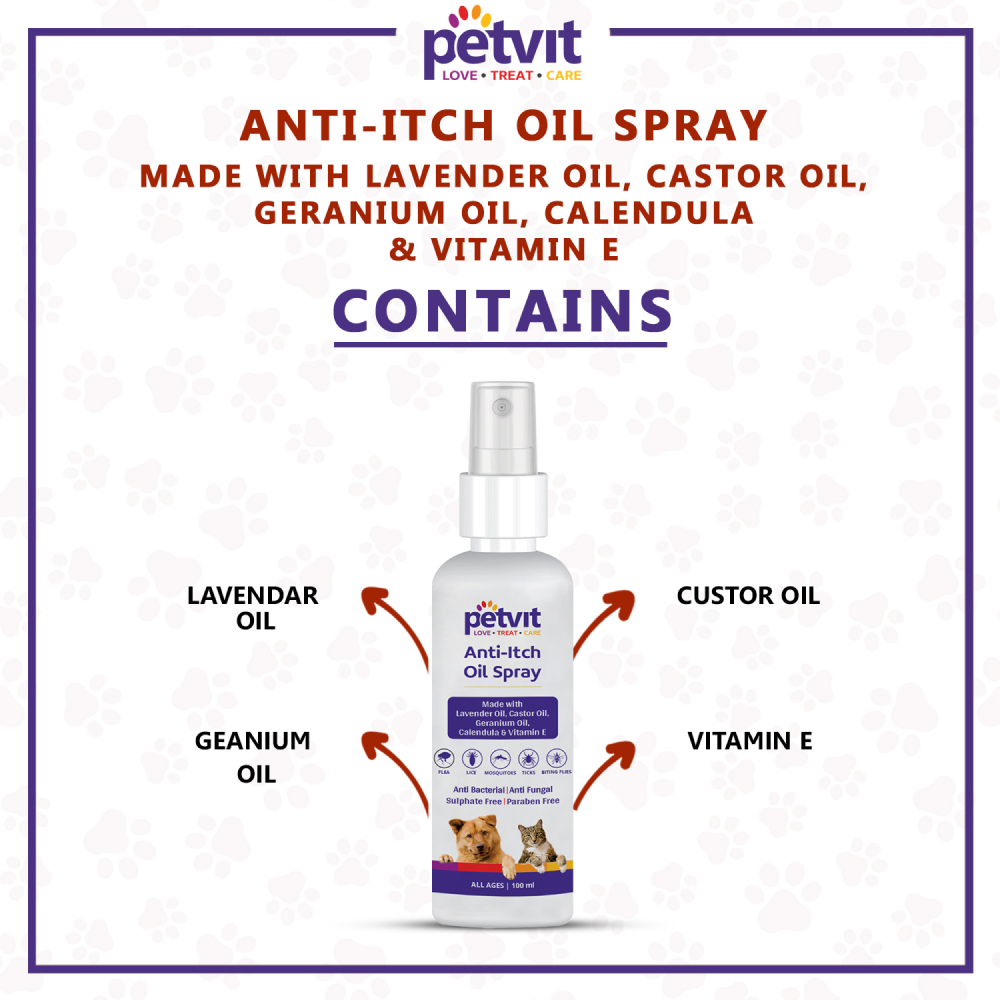 Petvit Anti Itch Oil Spray for Cats & Dogs