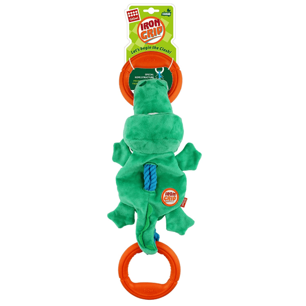 GiGwi Iron Grip Crocodile Plush with TRP Handle Toy for Dogs (Green)