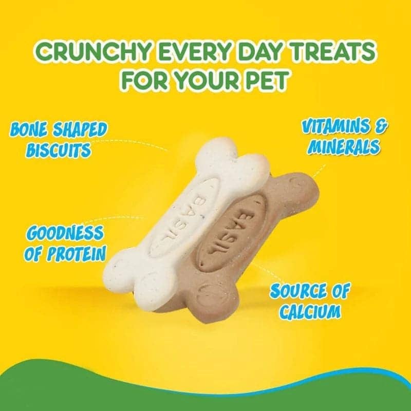 Basil Non-Veg Bone Shaped Adult Dog Biscuits