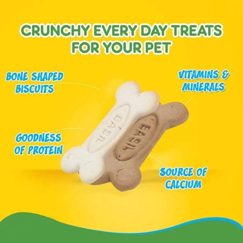 Basil Non Veg Bone Shaped Adult Dog Biscuits Dog Treats + Others Basil