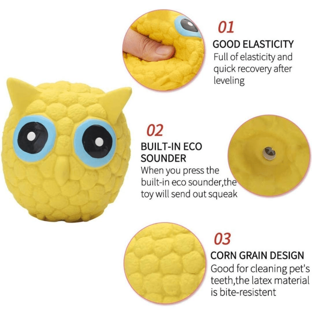 Kiki N Pooch Latex Owl Toy for Dogs (L)
