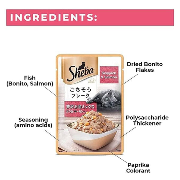 Sheba Fish with Sasami and Skipjack & Salmon Fish Mix Cat Wet Food Combo