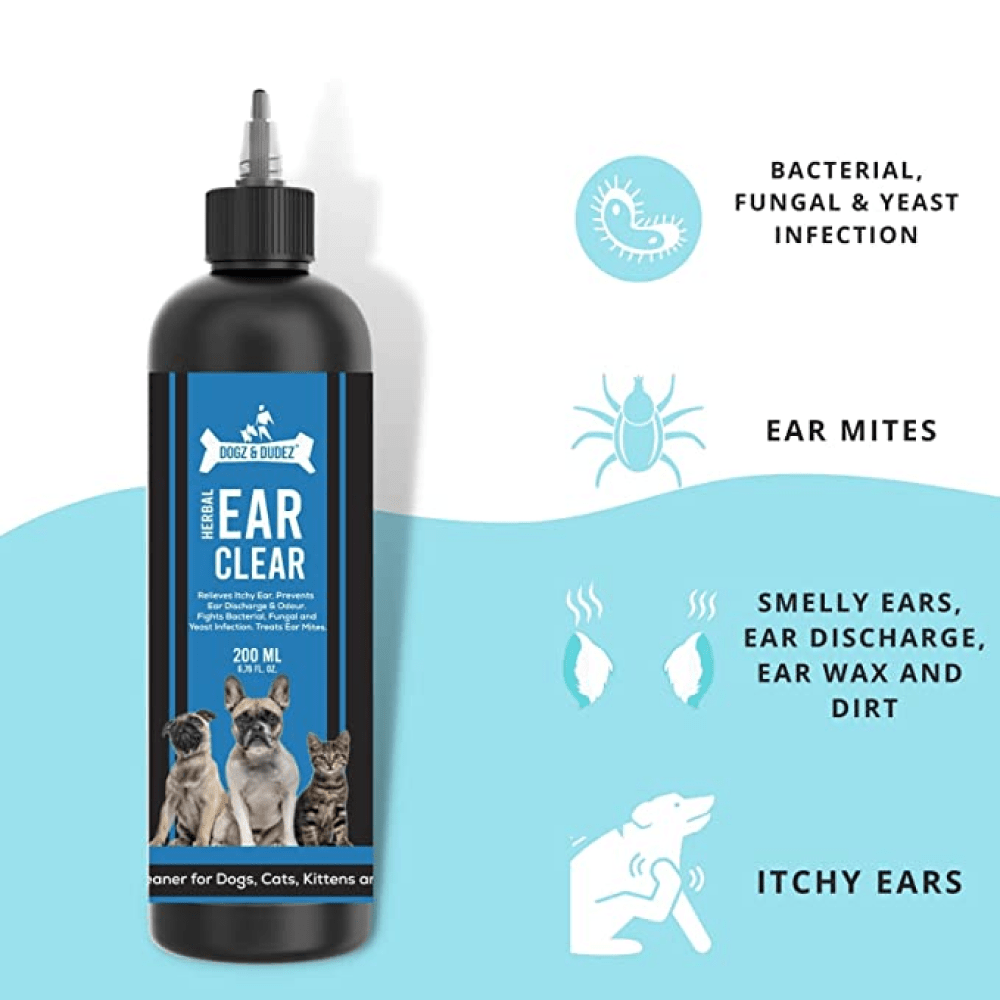 DOGZ & DUDEZ Herbal Ear Cleaner for Dogs and Cats Both-Health & Wellness DOGZ & DUDEZ
