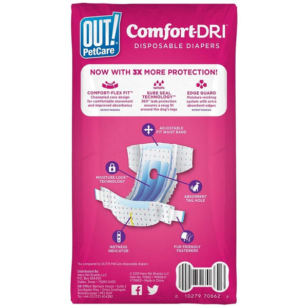 OUT! Disposable Female Diapers for Dogs (46x63cm)
