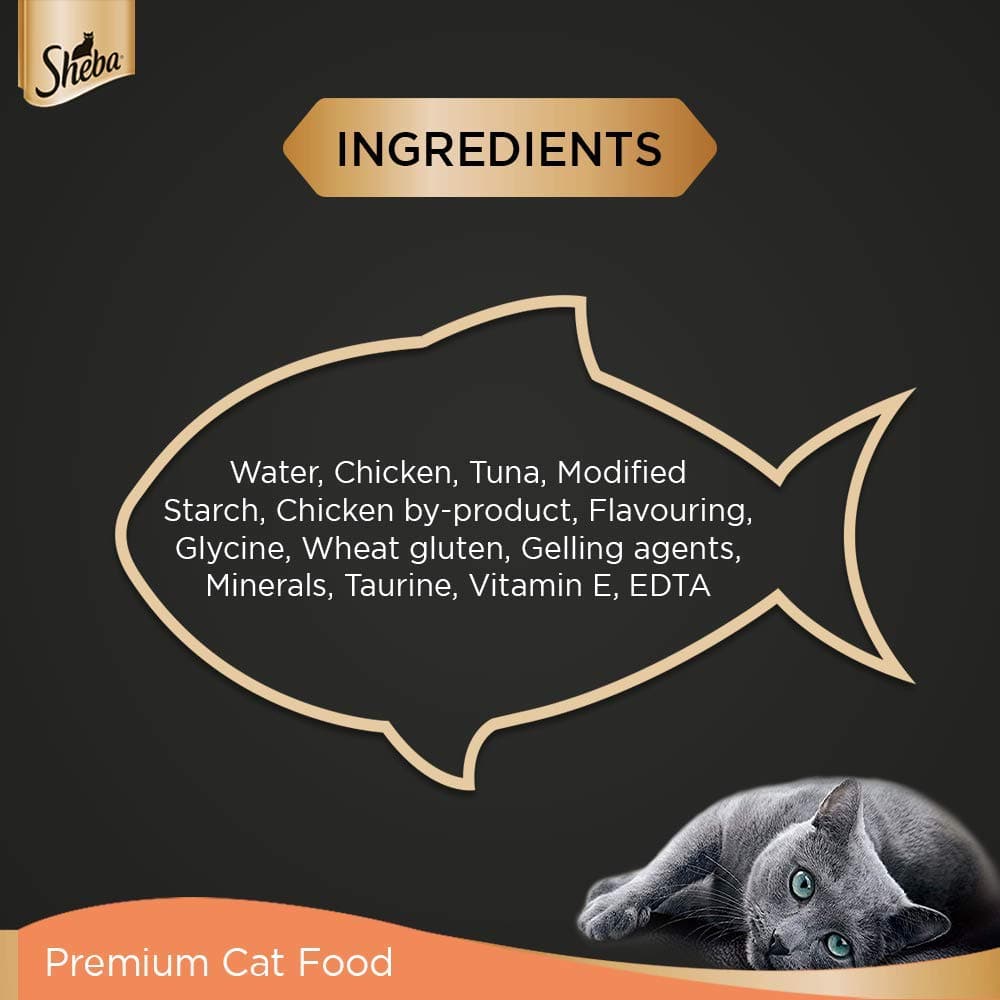 Sheba Tuna Pumpkin Carrot and Chicken With Tuna Adult Cat Wet Food Combo (12+12)