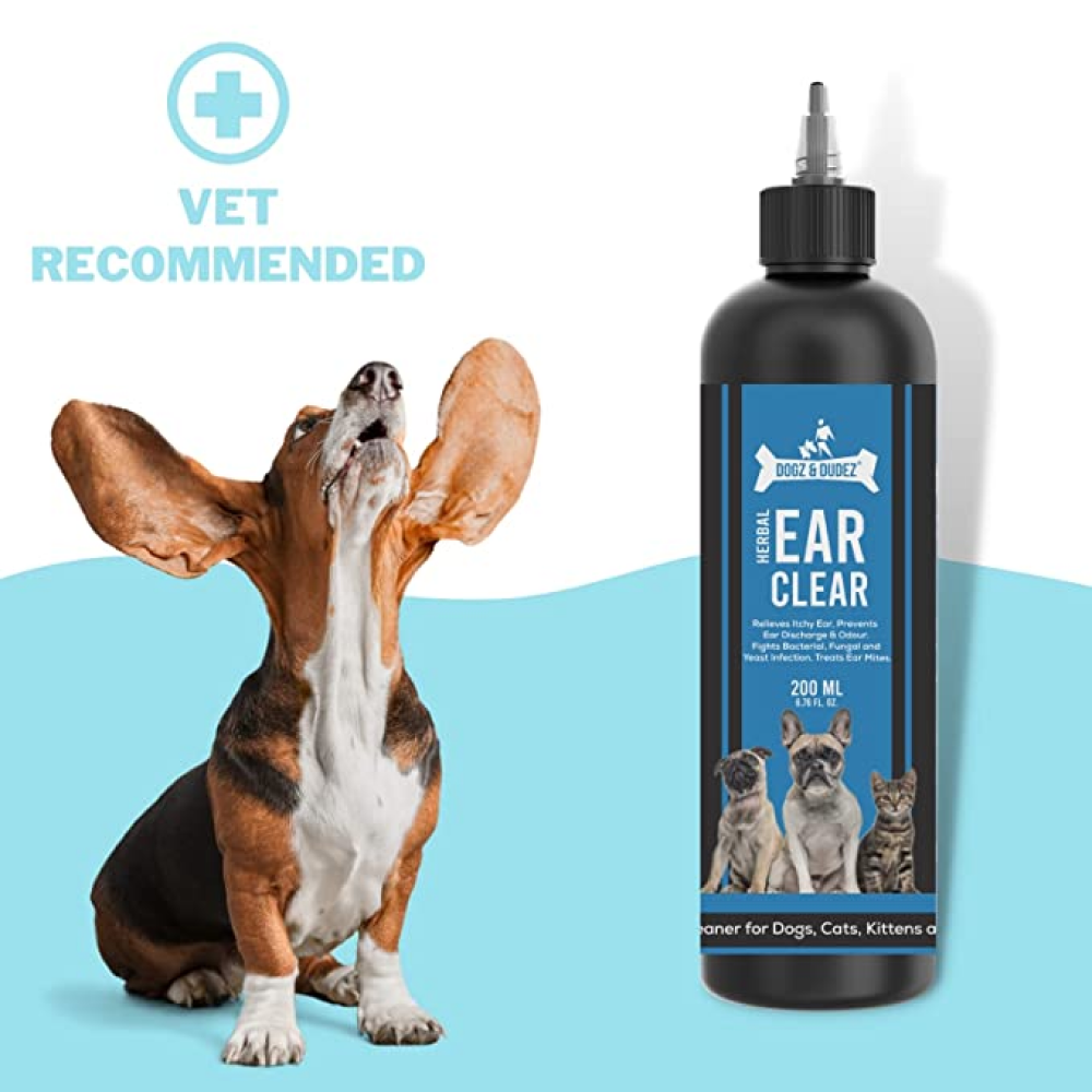 DOGZ & DUDEZ Herbal Ear Cleaner for Dogs and Cats