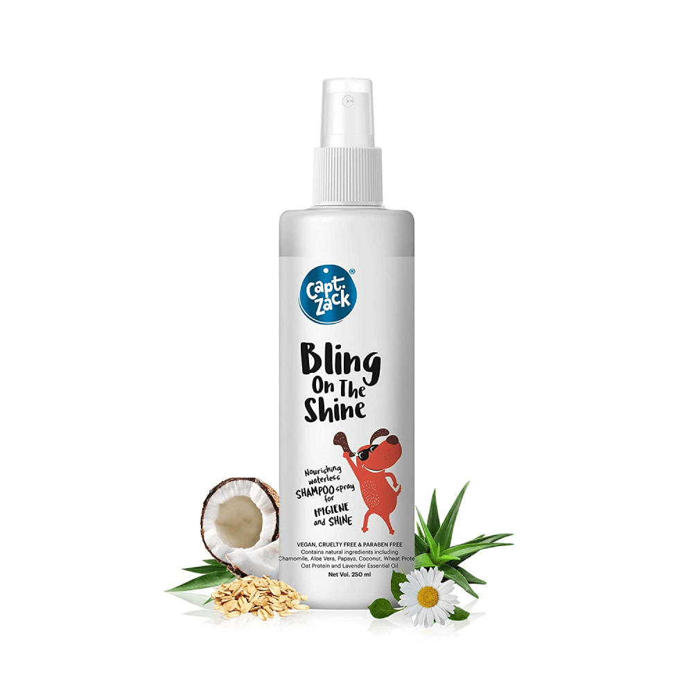 Captain Zack Bling on the Shine Waterless Shampoo for Dogs and Cats
