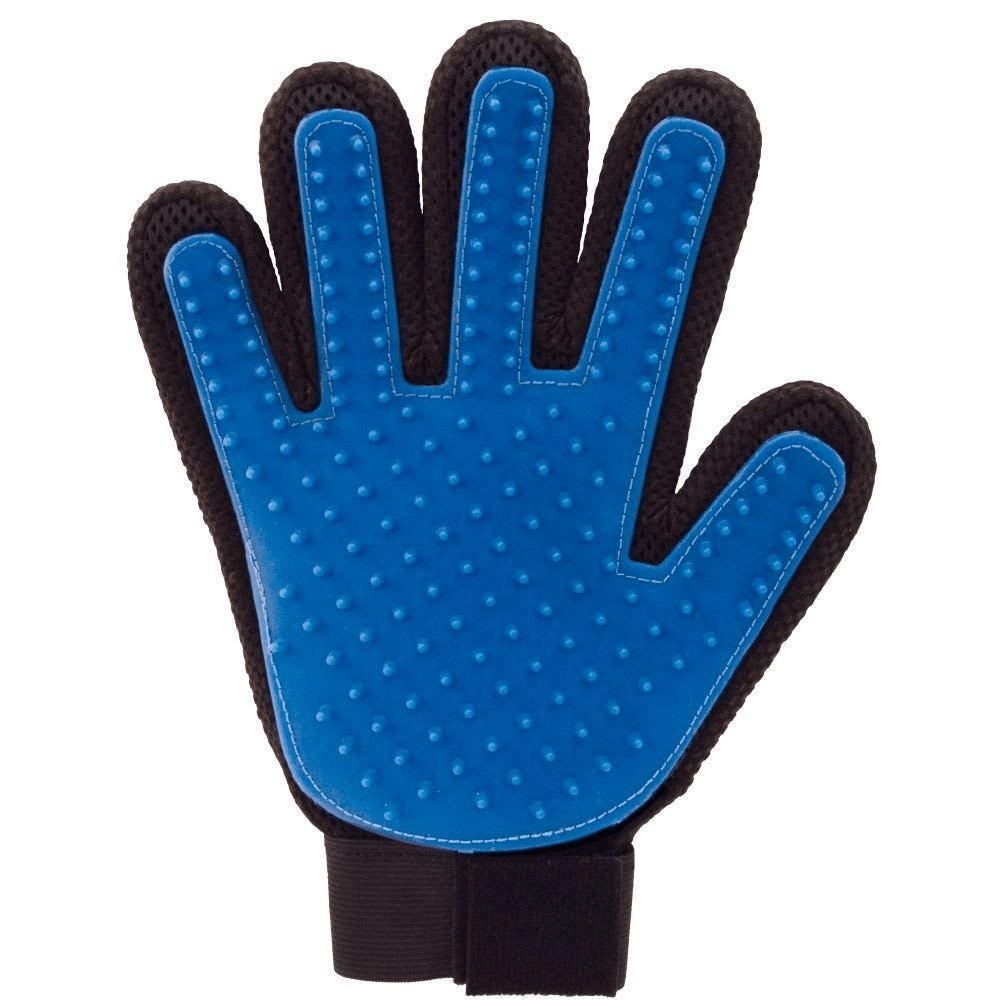 Kiki N Pooch True Touch Grooming Gloves for Dogs and Cats (Blue)