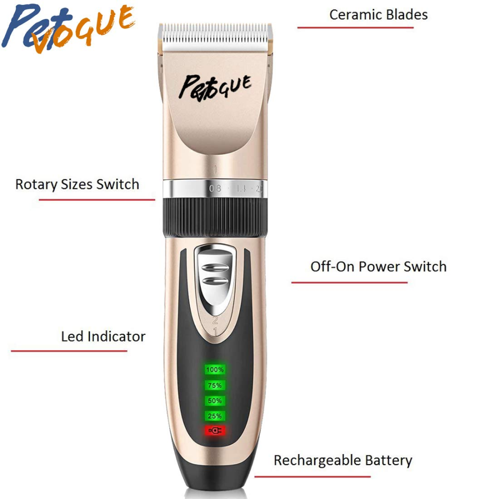 PetVogue Cordless Rechargeable Hair Trimmer for Dogs and Cats