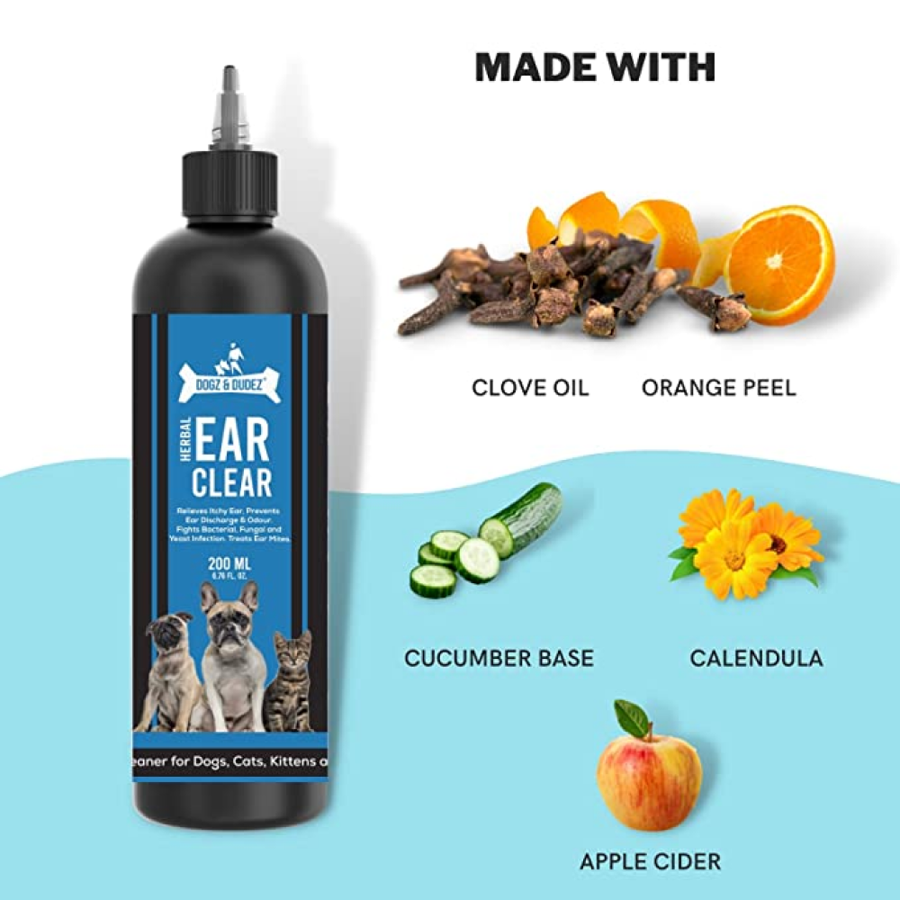 DOGZ & DUDEZ Herbal Ear Cleaner for Dogs and Cats Both-Health & Wellness DOGZ & DUDEZ