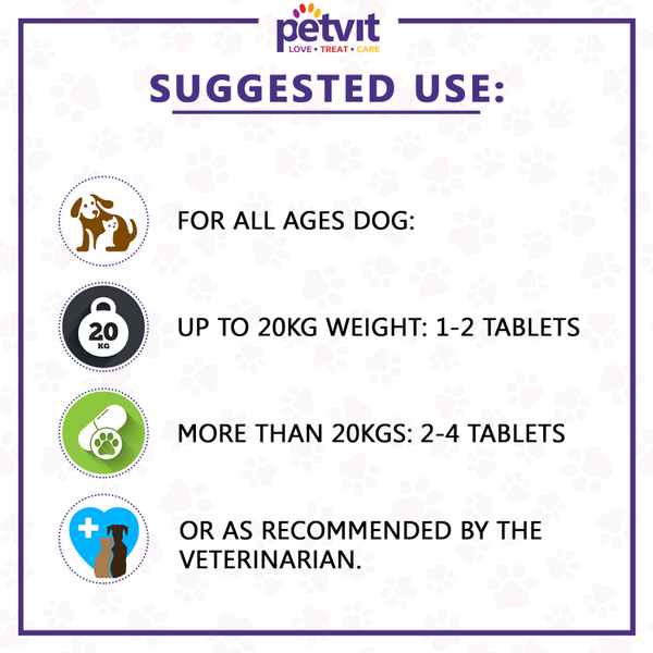Petvit Calcium Tablets for Dogs and Cats