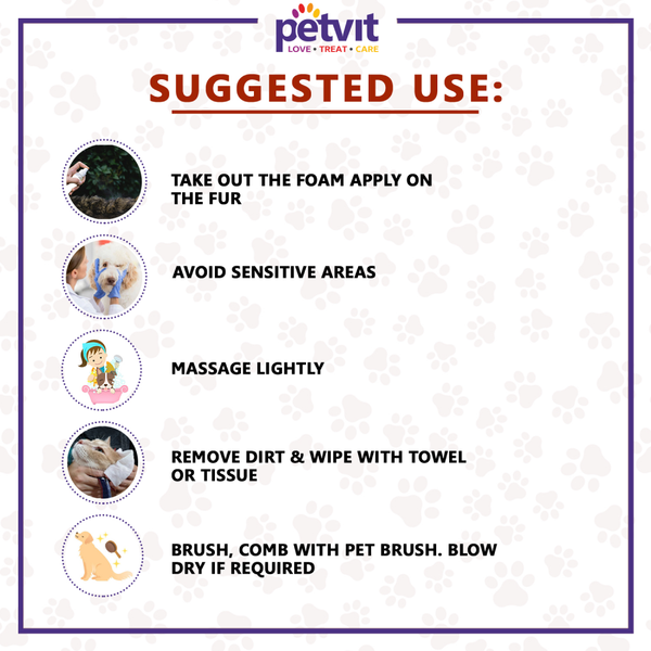 Petvit Oatmeal Waterless Shampoo for Dogs and Cats