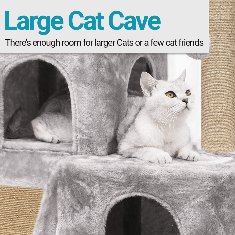 Hiputee Condo Activity Tree with Scratching Post for Kittens & Cats (Grey)
