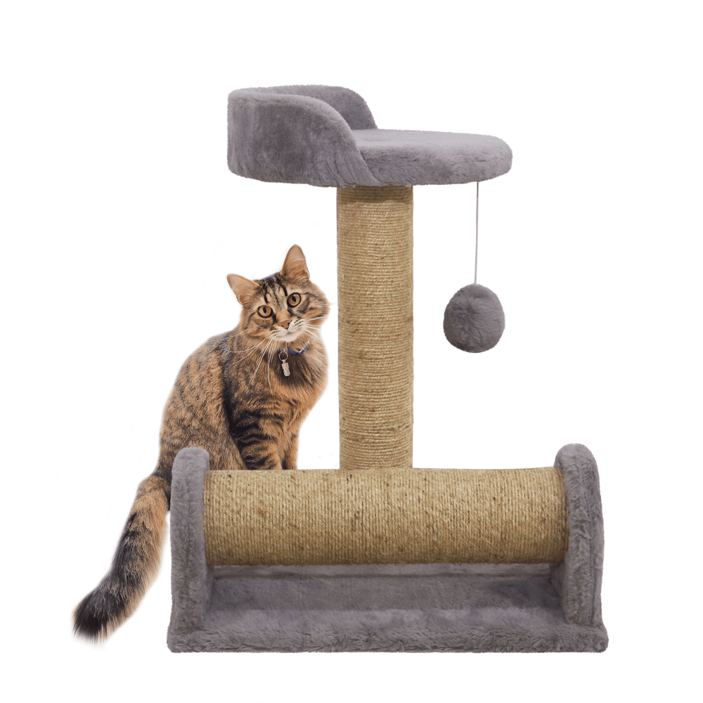 Hiputee Dual Scratching Post Tree with Natural Sisal Rope for Kittens & Cats