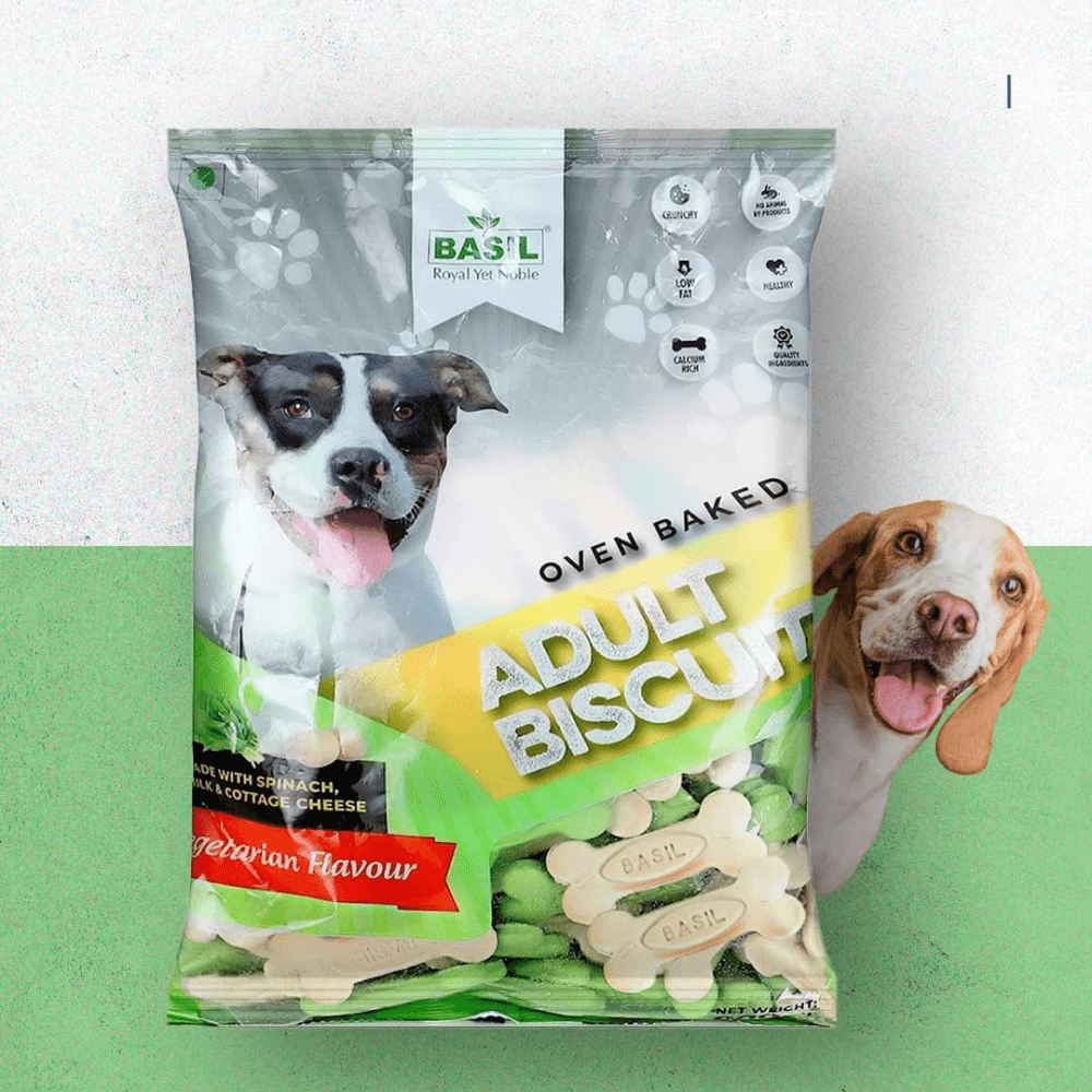 Basil Veg Bone Shaped Adult Dog Biscuits Dog Treats + Others Basil