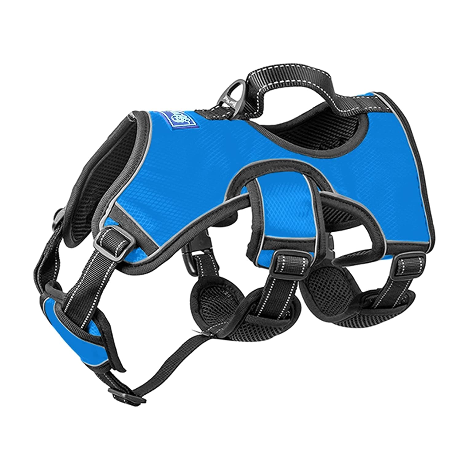 Whoof Whoof Full Body Three Layer Belt Harness for Dogs (Blue)