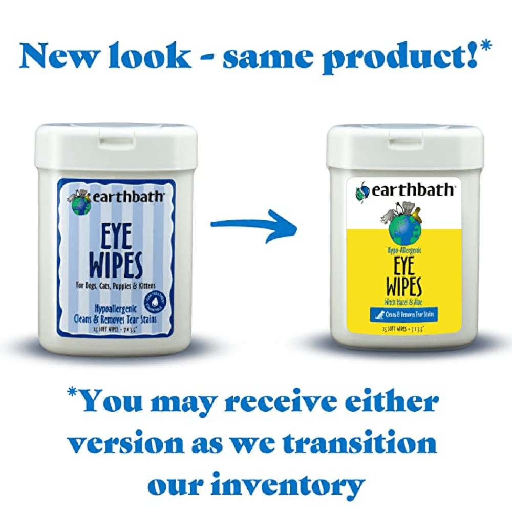 EarthBath Hypoallergenic Fragrance Free Eye Wipes for Dogs and Cats Both-Grooming Supplies EarthBath