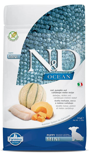 Farmina N&D Ocean Codfish Pumpkin & Cantaloupe Melon Puppy Mini Dry Food