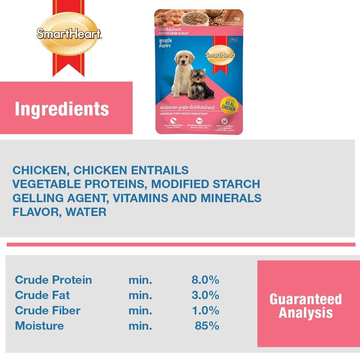 SmartHeart Chicken Chunks in Gravy Puppy Wet Food