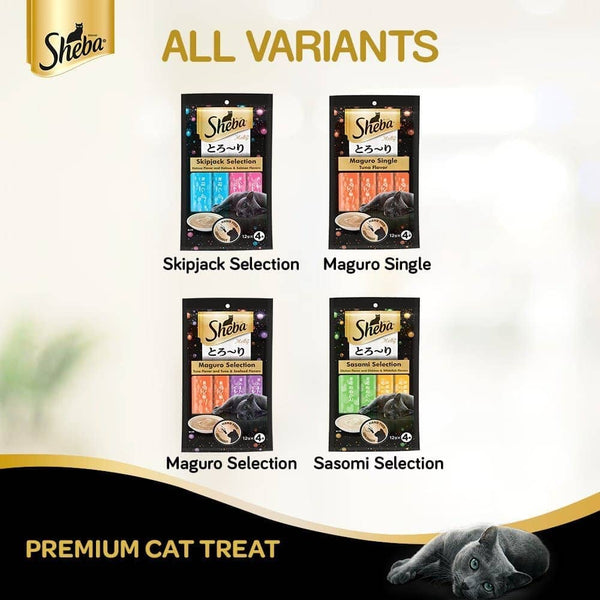 Me O Creamy Chicken & Liver and Sheba Chicken & Chicken Whitefish Sasami Selection Melty Premium Cat Treats Combo