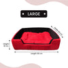 Hiputee Super Soft Dual Rectangle Velvet Bed for Dogs and Cats (Red Black) Both-Bedding, Mats & Travel Supplies Hiputee